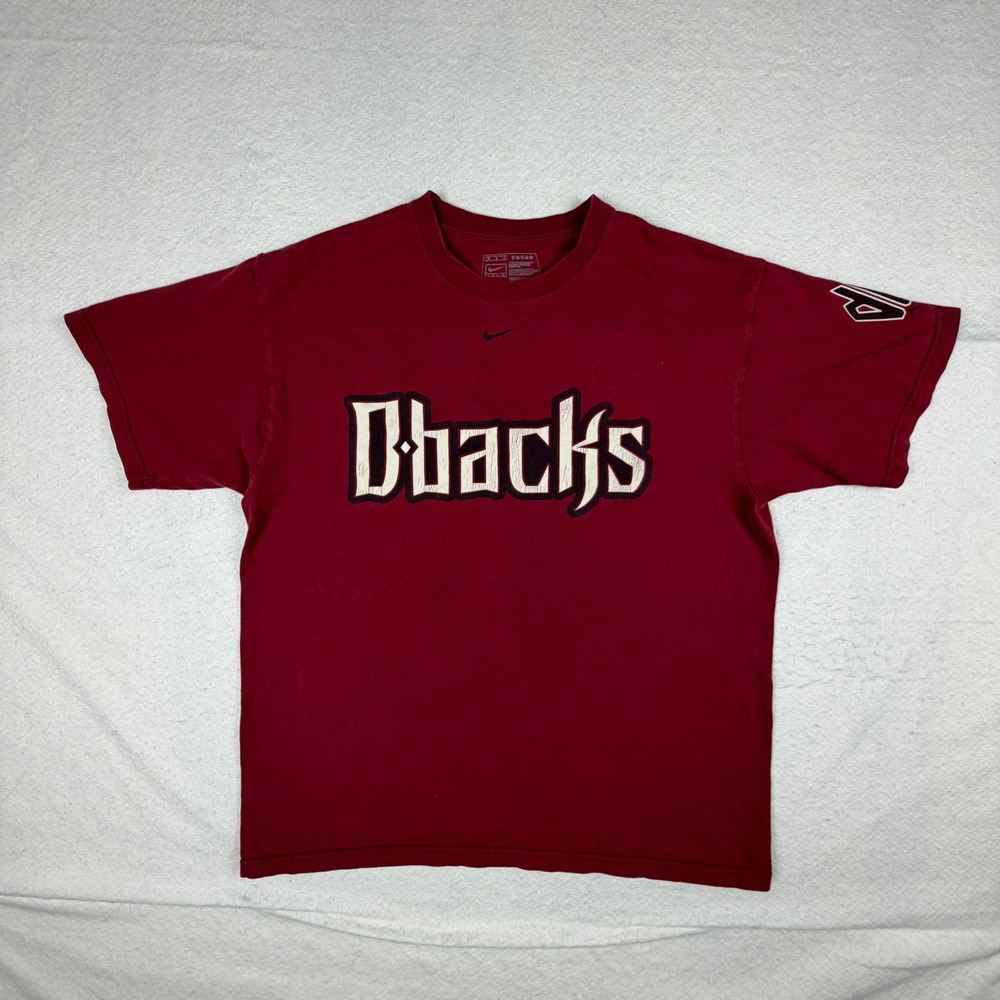 Nike Arizona Diamondbacks D-backs Red Graphic T-Shirt Mens Medium MLB Baseball